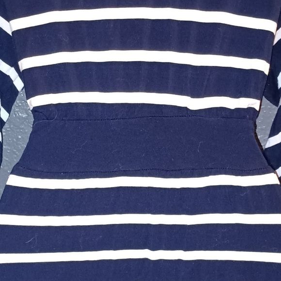 Navy & Striped robe w/attached belt - Picture 7 of 8